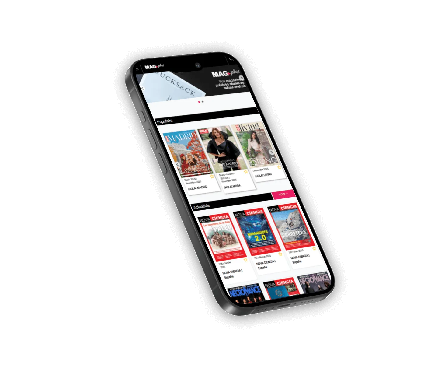 iPhone displaying MagPlus app